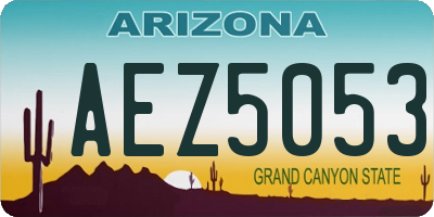AZ license plate AEZ5053