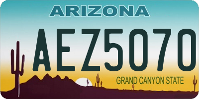 AZ license plate AEZ5070