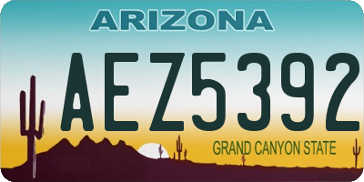 AZ license plate AEZ5392