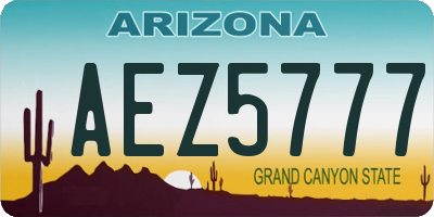 AZ license plate AEZ5777