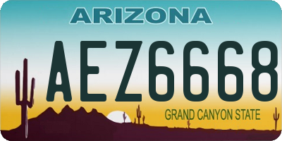 AZ license plate AEZ6668