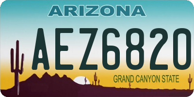 AZ license plate AEZ6820