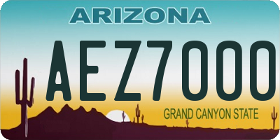 AZ license plate AEZ7000