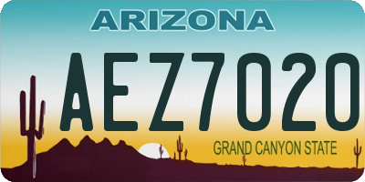 AZ license plate AEZ7020