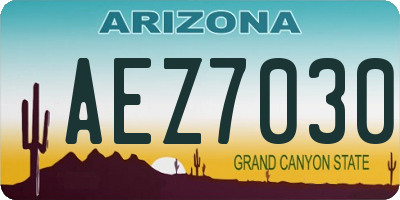 AZ license plate AEZ7030