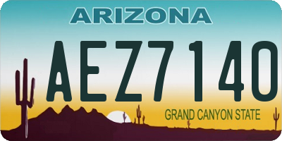 AZ license plate AEZ7140