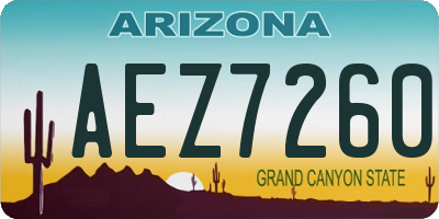 AZ license plate AEZ7260
