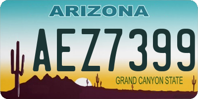 AZ license plate AEZ7399
