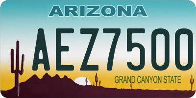 AZ license plate AEZ7500