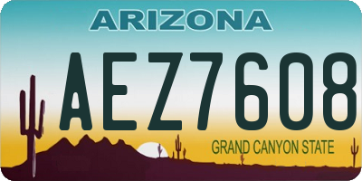 AZ license plate AEZ7608