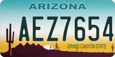 AZ license plate AEZ7654