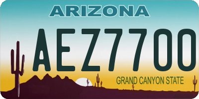 AZ license plate AEZ7700
