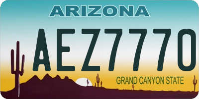 AZ license plate AEZ7770