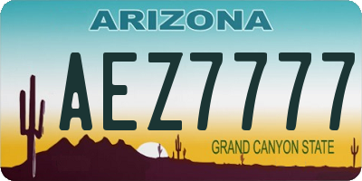 AZ license plate AEZ7777
