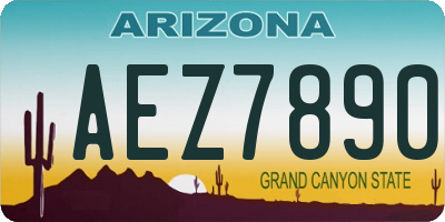 AZ license plate AEZ7890