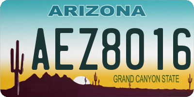 AZ license plate AEZ8016