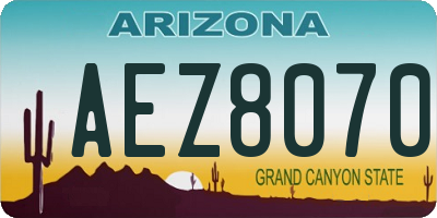 AZ license plate AEZ8070