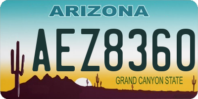 AZ license plate AEZ8360