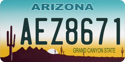 AZ license plate AEZ8671