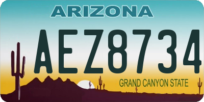 AZ license plate AEZ8734