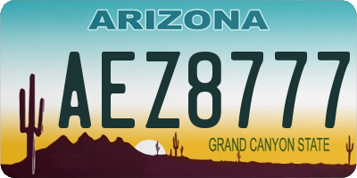 AZ license plate AEZ8777
