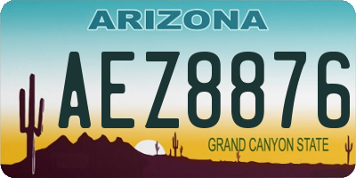 AZ license plate AEZ8876