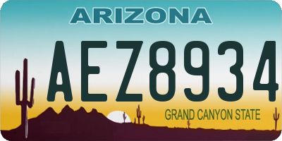AZ license plate AEZ8934