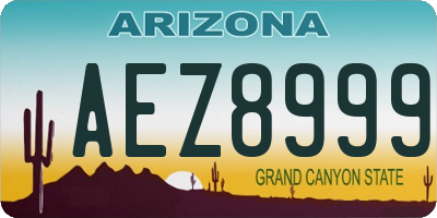 AZ license plate AEZ8999
