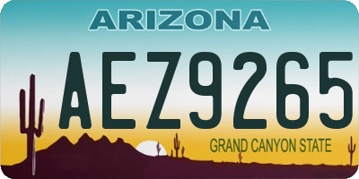 AZ license plate AEZ9265