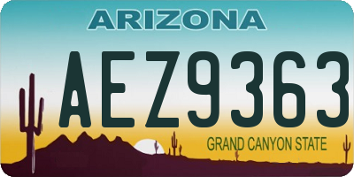 AZ license plate AEZ9363