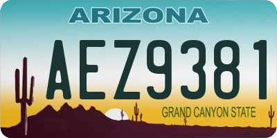 AZ license plate AEZ9381