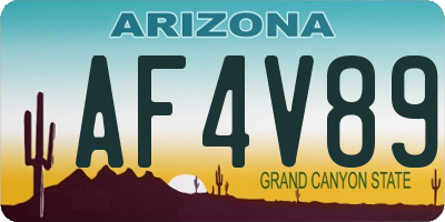 AZ license plate AF4V89