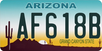 AZ license plate AF618B