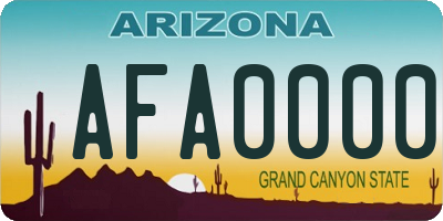 AZ license plate AFA0000