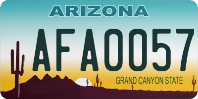 AZ license plate AFA0057