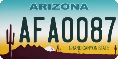 AZ license plate AFA0087