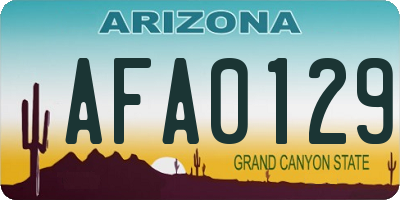 AZ license plate AFA0129