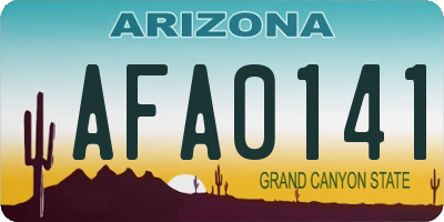 AZ license plate AFA0141
