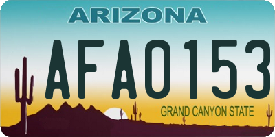 AZ license plate AFA0153