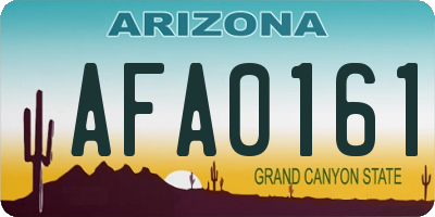 AZ license plate AFA0161