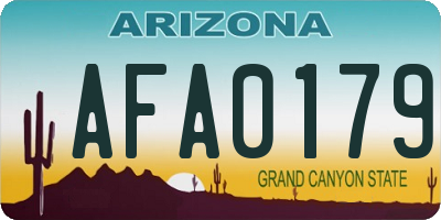 AZ license plate AFA0179