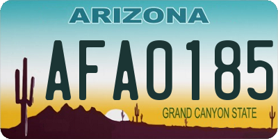 AZ license plate AFA0185