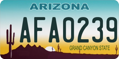 AZ license plate AFA0239