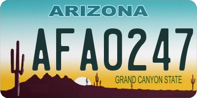 AZ license plate AFA0247
