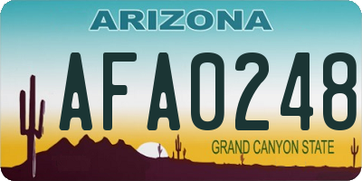 AZ license plate AFA0248