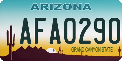 AZ license plate AFA0290