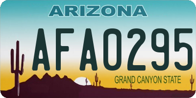 AZ license plate AFA0295