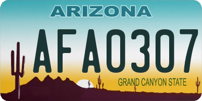 AZ license plate AFA0307