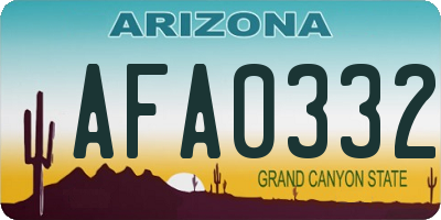 AZ license plate AFA0332