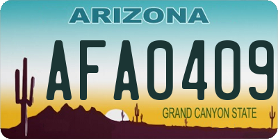 AZ license plate AFA0409